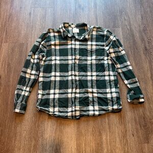 PacSun Green and White Flannel
